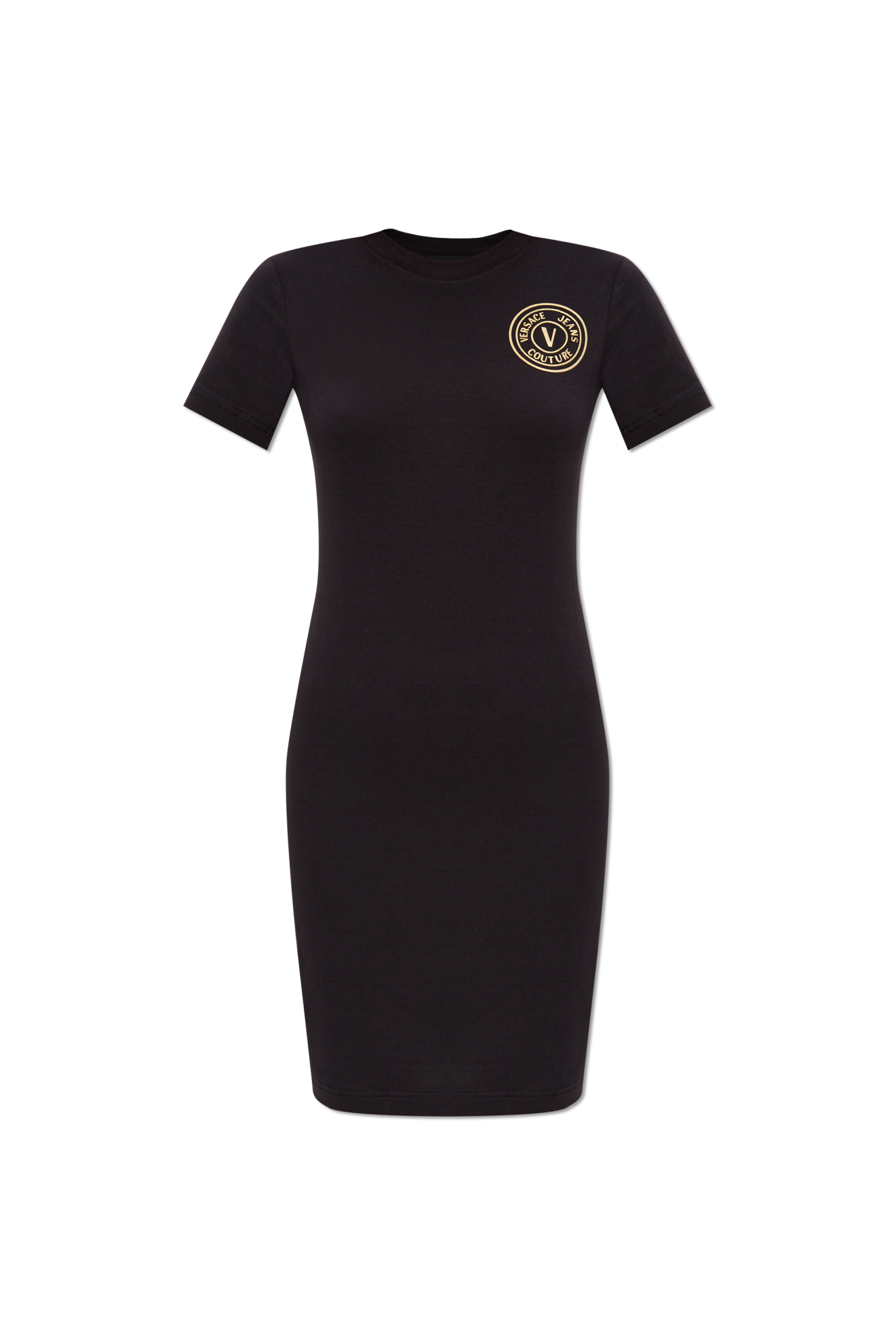 Black Dress with printed logo Versace Jeans Couture - Vitkac